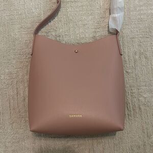 Samara Vegan Leather Shoulder Bag Crossbody Pink Adjustable Strap NWOT